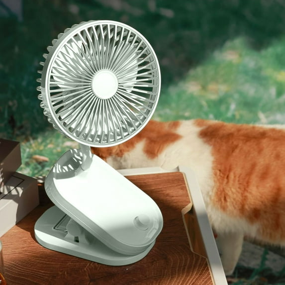 Hxlamzoo Clip on Fan Usb Battery Operated Desk Clip Fan, Baby Stroller Fan Rechargeable Personal Fan Flexible Neck 3 Speeds Great for Beach Car Camping Dorm Bed Office, School Supplies