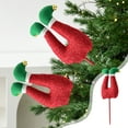 thumbnail image 1 of Hxlamzoo Cloth Christmas Decoration Hat with Red Color and Cutting Design, Christmas Stick Ornaments and Gift for Xmas Tree Holiday Party Home Decorations, 1 of 6