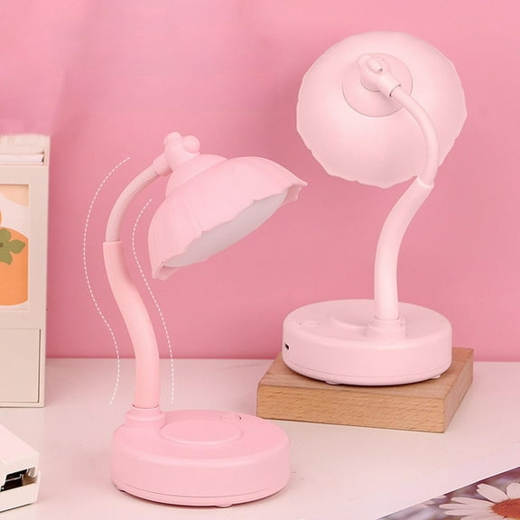 Hxlamzoo Cute LED Desk Lamp Kawaii Desk Accessories, Flower Table lamp USB Rechargeable, 3 Color Modes 10 Brightness, Kawaii Room Decor Lamp, Eye Caring Reading Lamp