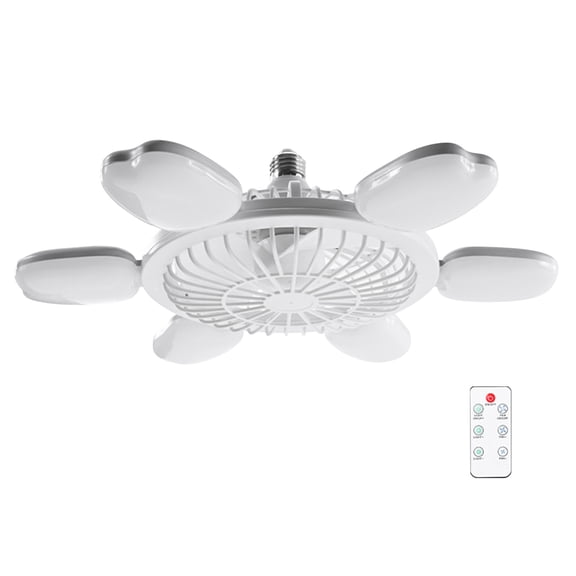 Hxlamzoo Dimmable LED Ceiling Fan Light with Remote Control, 6-Speed Quiet Bladeless Blower for Kitchen Living Room Dormitory
