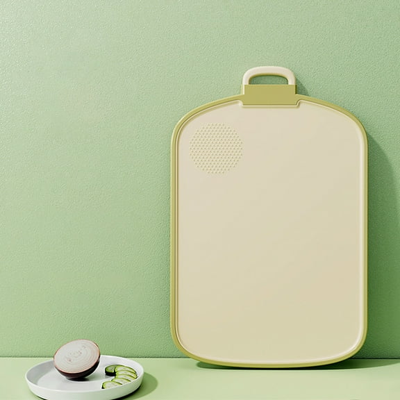 Hxlamzoo Double-Sided Non-Slip Plastic Cutting Board | Durable Kitchen Chopping Mat with Hanging Hook, Easy to Clean & Space-Saving Design, 38x25cm (Green)