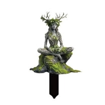 Hxlamzoo Earth Green Acrylic Garden Decoration Stake - Mother Earth Themed Outdoor Yard Ornament, Durable & Easy Install for Courtyard, Balcony Decor