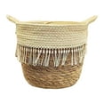 thumbnail image 1 of Hxlamzoo Eco-Friendly Woven Rattan Plant Pot with Tassels, Decorative Double Handle Basket for Home Storage & Flower Arrangement, 1 of 6