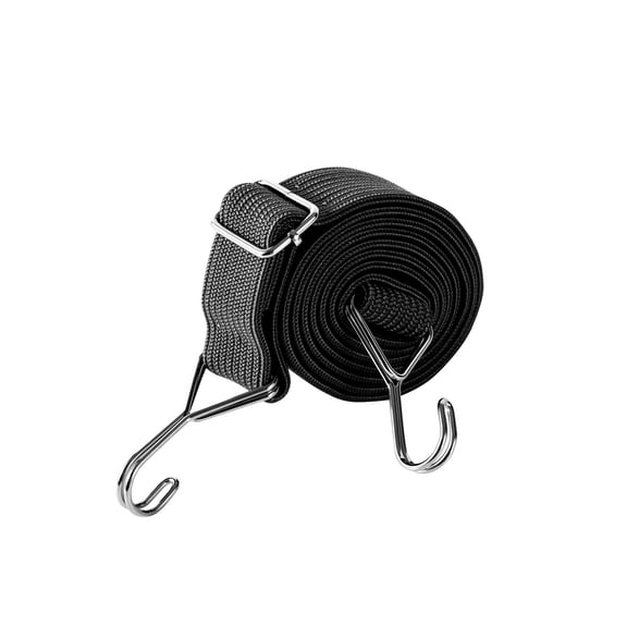 Hxlamzoo Elastic Truck Binding Strap, Super Strong Tensile Rope for Cargo Securing - Heavy Duty Bungee Tie Down Straps with Secure Hook (Black, Adjustable)