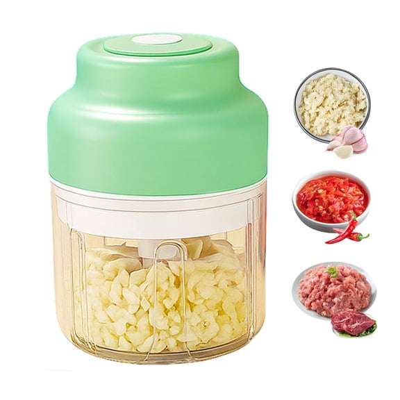 Hxlamzoo Electric Garlic Chopper, Wireless Mini Food Processor with 6 Blades & USB Charging, Portable Vegetable Meat Herb Grinder for Kitchen, Home Cooking, Salad Dressing Prep