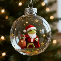 Hxlamzoo Exquisite Christmas Frogs Acrylic Flat Hanging Ornaments, 2mm Thickened Holiday Decoration for Xmas Tree Home Party Supplies