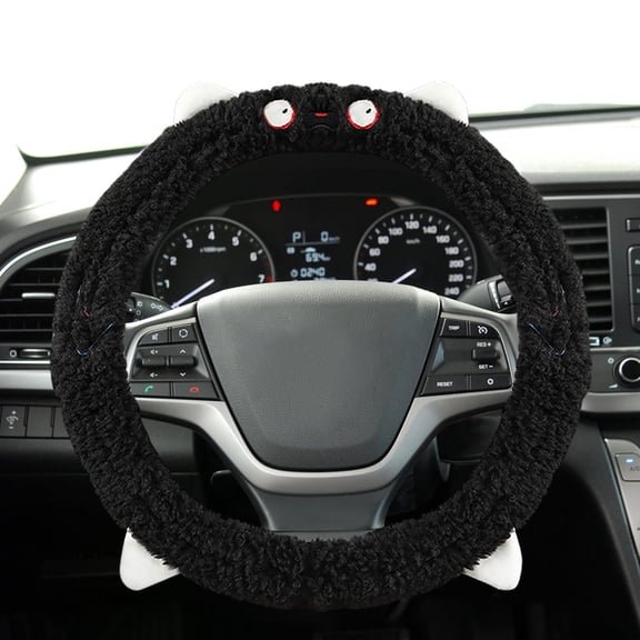 Hxlamzoo Faux Mink Steering Wheel Cover Winter Warm Soft Non-Slip Grip Water-Resistant Durable Universal Fit for Cars SUVs Trucks Driving Safety Interior Upgrade