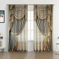 thumbnail image 1 of Hxlamzoo Festive Curtains For Living Room 2 Panel Sets, Blackout Curtains with Delicate Print, New Year Window Curtain for Farmhouse Bathroom Kitchen Village, 65 X 59 Inch, 1 of 3