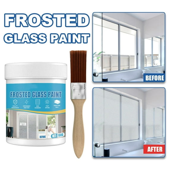 Hxlamzoo Frosted Glass Effect Spray Paint 100ml - Oil-Based Quick-Dry Formula for Mirrors, Shower Doors & Interior Decor, 10-Minute Drying, Covers 7 Sq Ft, Etched Glass Finish DIY Kit