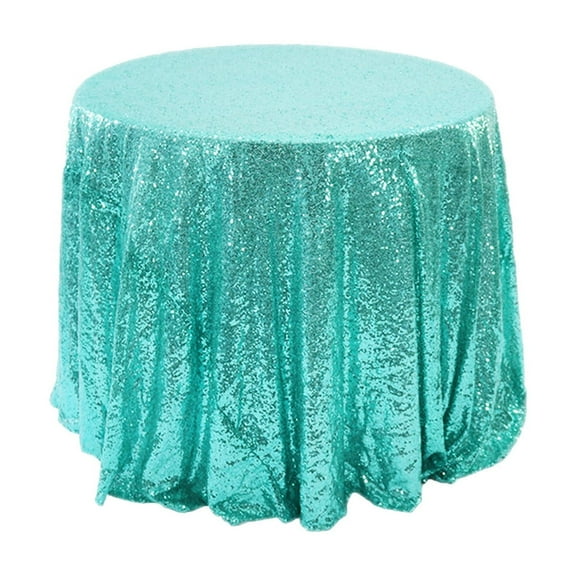 Hxlamzoo Glitter Round Tablecloth 47x47 Inch for Wedding & Party Decor - Sparkling Nylon Fabric