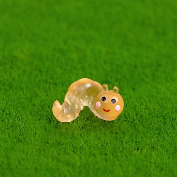 Hxlamzoo Glow-in-the-Dark Moss Simulation Caterpillar Statue - Creative Micro Landscape Ornament for Outdoor Garden Decor