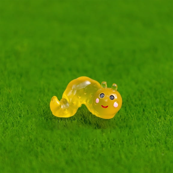 Hxlamzoo Glow-in-the-Dark Moss Simulation Caterpillar Statue - Creative Micro Landscape Ornament for Outdoor Garden Decor
