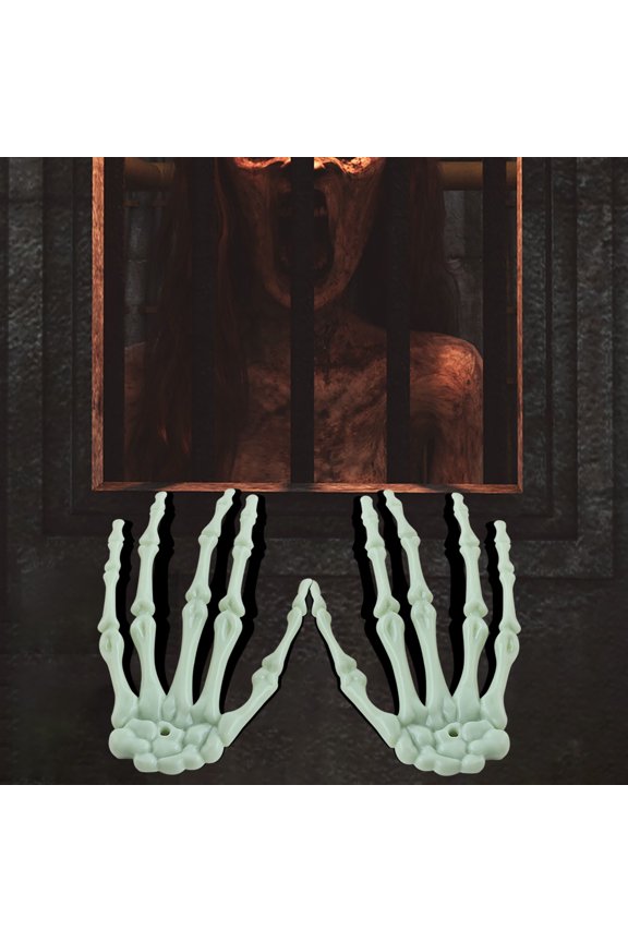 Halloween Decoration Halloween Skeleton Hand Claw Rack Ornament Ghost Festival Horror Decoration Prop Flower Pendant Plastic Toy Ghost Hand