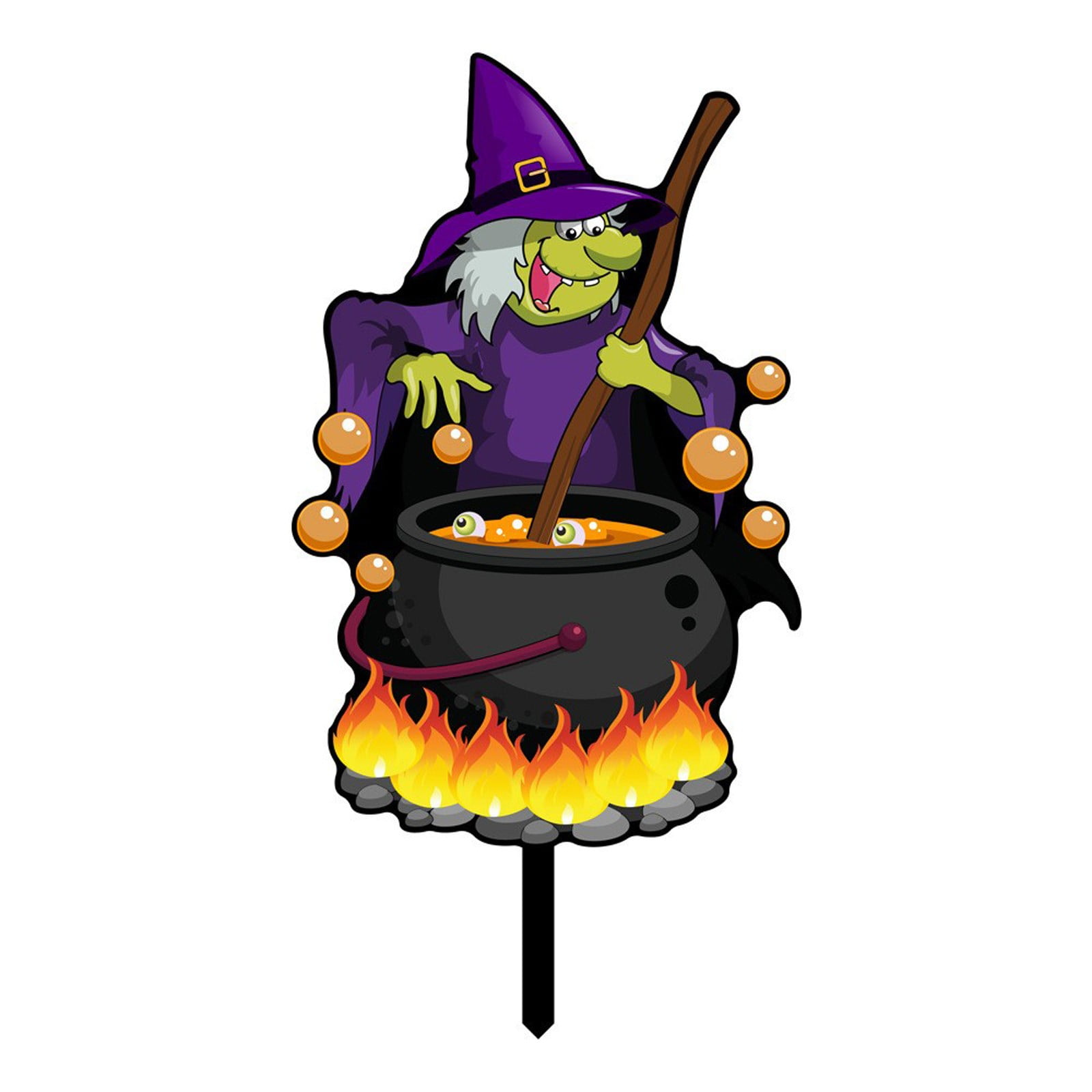 Hxlamzoo Halloween Witch Cauldron Acrylic Yard Stake - Vibrant Weather ...