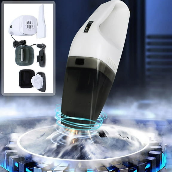 Hxlamzoo Handheld Car Vacuum Cleaner, 60W Wet and Dry Handheld Car Vacuum Cleaner with 0.5KG Transparent Water Storage Tank and Special Corner Adsorption Flat Head for Car, Home, Office, Pet