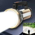 thumbnail image 1 of Hxlamzoo Handheld Strong Light Flashlight, Side Auxiliary Light, 3 Lighting Modes, Engineering Handle Design, IPX6 Rating, Rechargeable Flashlight, for Indoor Outdoor Emergency, 1 of 7