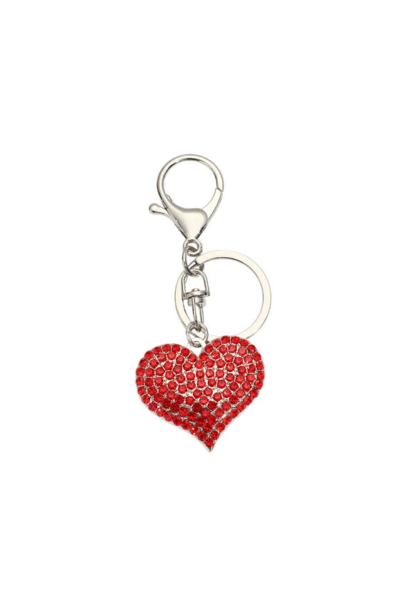 Heart Keychain for Women Valentine's Day Bling Cute Sparkling Key Ring for Car Purse Deco Wedding Anniversary Gift