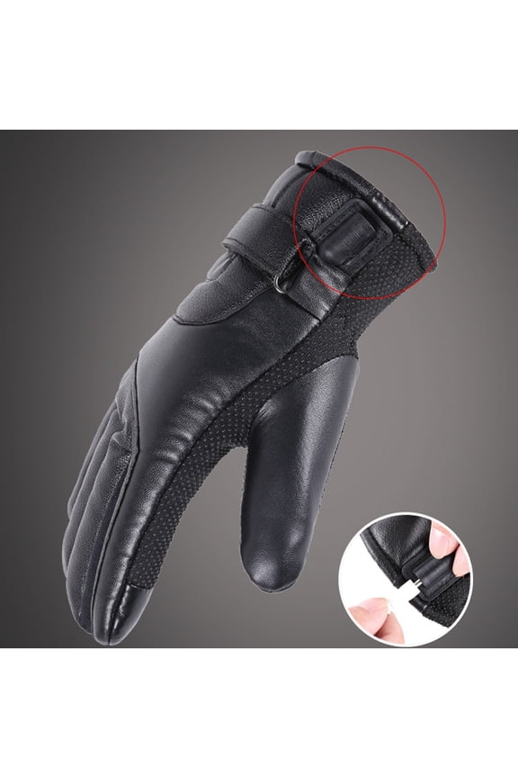 Heated Gloves for Men Women with Upgraded Heating Wires, Touchscreen Function, Adjustable Wrist Strap for Skiing Camping Winter Activities Battery-Powered Windproof Thermal Gloves