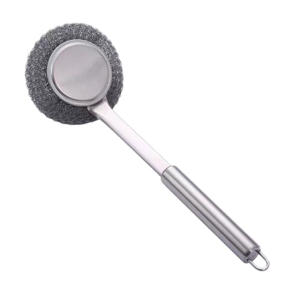 Hxlamzoo Heavy-Duty 304 Stainless Steel Long Handle Pot Scrubber Brush for Grill, Oven, Cookware – Durable Kitchen Cleaning Tool with Ergonomic Grip
