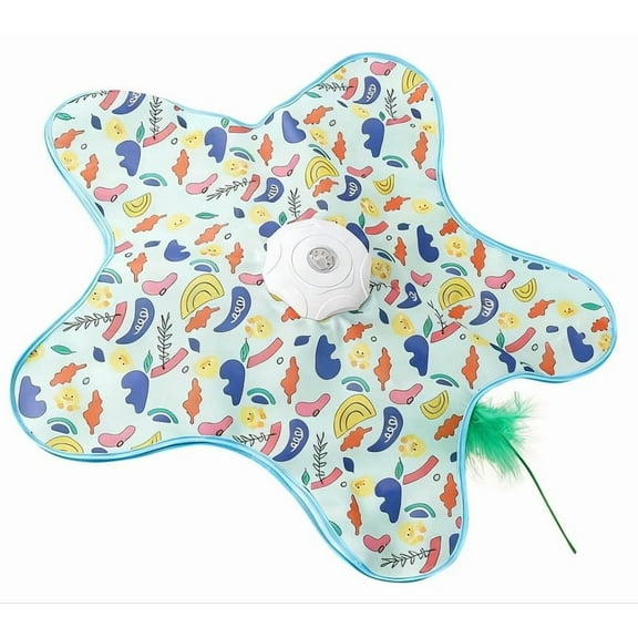 Hxlamzoo Interactive Automatic Cat Toy with Hidden Feathers, Adjustable Speed, Quiet Motor, Durable ABS Plastic for Indoor Cats Stimulating Hunting Play Home Entertainment