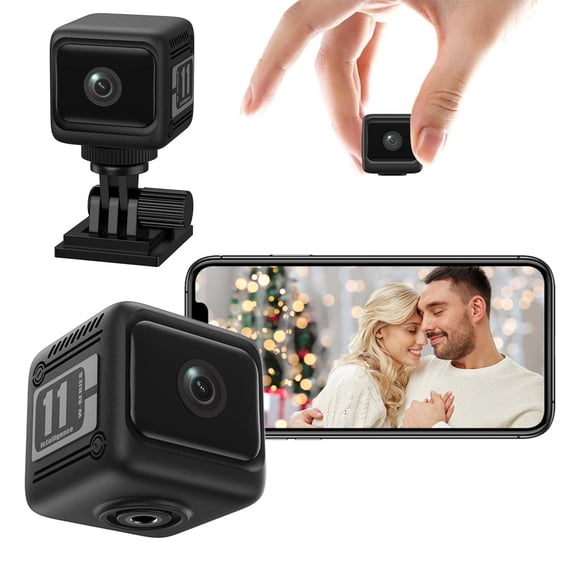 Hxlamzoo Mini 1080P HD Wireless WiFi Security Camera with Wide-Angle Lens, Motion Detection Alerts, Two-Way Audio, Night Vision, 360° Mounting for Home Indoor Outdoor Door Monitoring