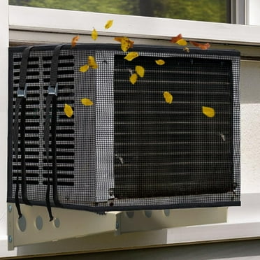 Hxlamzoo Newest Design Mesh Window Air Conditioner Cover Outdoor, Support Window AC Unit Work Use for Outside Window Ac Cover Black Dust-Proof Waterproof AC Cover (Black, 17Wx12Dx13H)