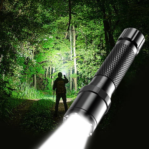 Hxlamzoo Outdoor Strong Light Long Range Multi Functional Rechargeable Telescopic Zoom Outdoor Emergency Flashlight, Effective 200 Meters, Multiple Lighting Modes, IPX6 Flashlight