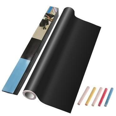 Hxlamzoo Peel & Stick Chalkboard Wallpaper Roll - 45x200cm Removable Blackboard Sticker, DIY Erasable Decal for Home, Classroom, Includes 5 Chalks