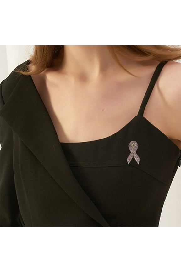 Pink Ribbon Alloy Brooch Pin for Breast Cancer Awareness Month – Durable Women's Support Gift & Public Service Accessories