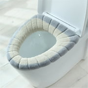 Hxlamzoo Plush Heated Toilet Seat Cover - Winter Warm Handle Design, Machine Washable & Anti-Bacterial, Universal Fit for All Toilets