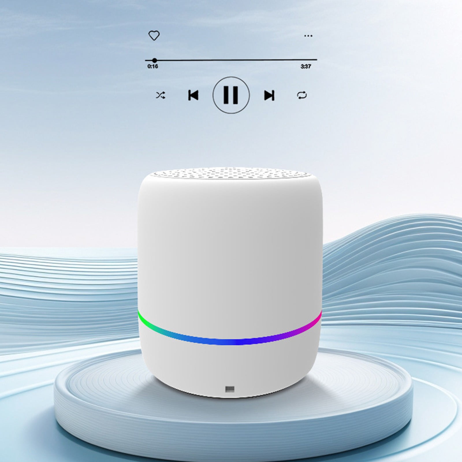 Hxlamzoo Portable Bluetooth Speaker with Colorful Ambient Lights, Dual ...