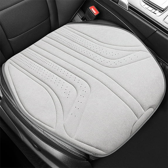 Hxlamzoo Premium Breathable Leather Velvet Car Seat Cushion Cover - All-Season Mesh Car Seat Pad with Ventilated Perforation & Ergonomic Support (Half Pack, 59x46cm)