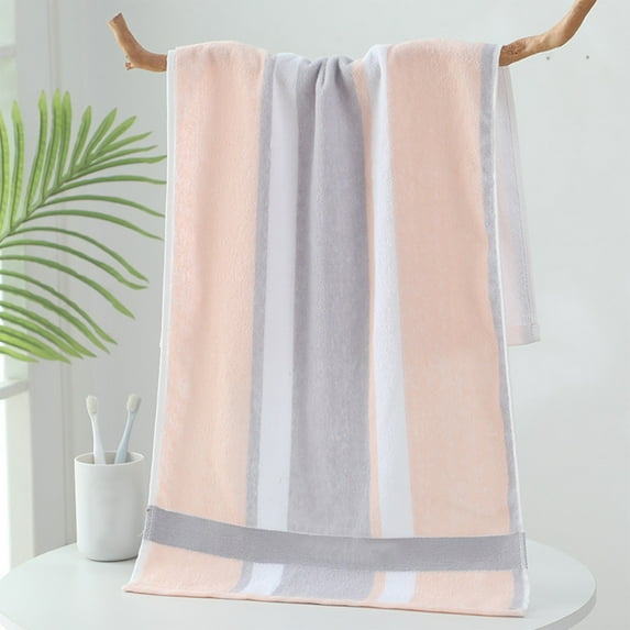 Hxlamzoo Premium Cotton Striped Bath Towel 28.7x13.3 Inch - Ultra Absorbent Thick & Soft Spa Towels for Gym, Beach, Pool | Multicolor Home Essentials