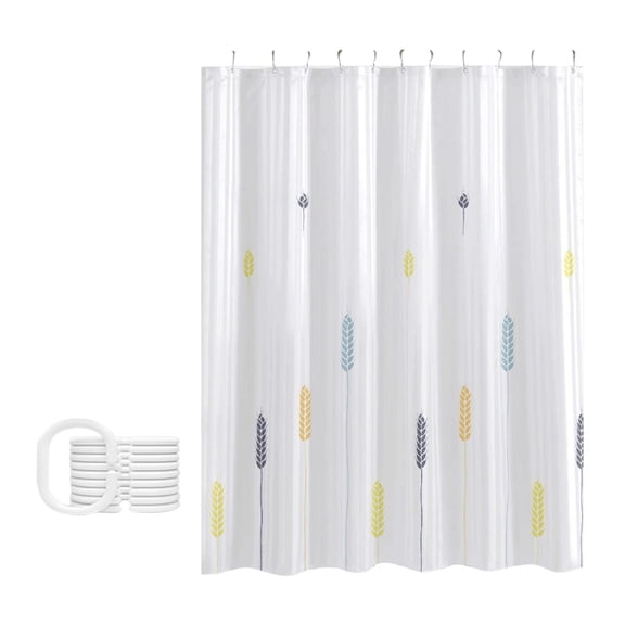 Hxlamzoo Premium Waterproof Bathroom Shower Curtain with Removable Liner, No-Hook Design & Ventilation Window, 180x200cm, Modern Floral Pattern for Home Decor