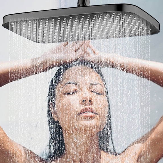 Hxlamzoo Rain Shower Head Oversized Panel Rainfall Shower Head Rotating Adjustment Waterfall Showerhead Rain Setting Shower Heads Bathroom Shower Head High Pressure Shower Head Detachable Shower Head