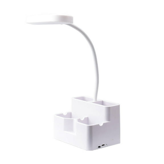 Hxlamzoo Rechargeable Eye-Care Desk Lamp - 13.2" Height & 4.72" Base with 3-Level Brightness & Color Adjustment, Wide Illumination for Study/Office (White)