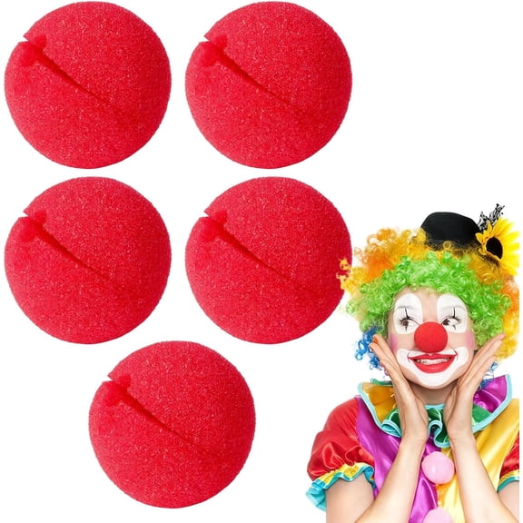 Hxlamzoo Red Clown Noses Made of Soft Foam with Elastic Band for Comfortable Fit, Realistic Shape and Lightweight Design for Fancy Dress Carnival Theme Parties Circus Costumes Accessories