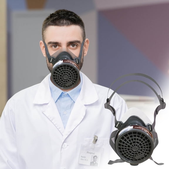Hxlamzoo Respirator Reusable Half Face Cover Gas Mask, Filters for Painting, chemical, Organic Vapor, Welding, Polishing, Woodworking and Other Work Protection