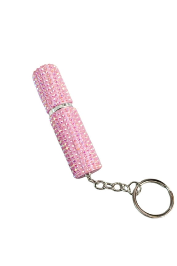 Rhinestone Refillable Perfume Bottle for Travel, Portable Empty Perfume Atomizer Bottle with Key Ring