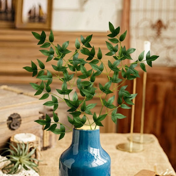 Hxlamzoo Simulated Green Plants Butterfly Olive Paradise Round Eucalyptus Leaves, Realistic Fake Plastic Greenery Decor with Yellow Accents for Home Office Indoor Decoration