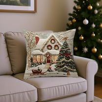 Hxlamzoo Single Christmas Pillow Cover 17.7x17.7 Inches Decorative Pillow Case with Soft Fabric and Hidden Zipper for Home Decor, Living Room, Sofa, Bedroom Holiday Decoration