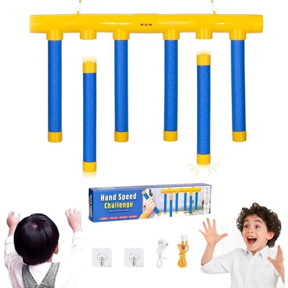 Hxlamzoo Stick Drop Game with 3 Speed Modes, English Voice Remote, Safe EVA Foam for Family Parties, Classroom Activities