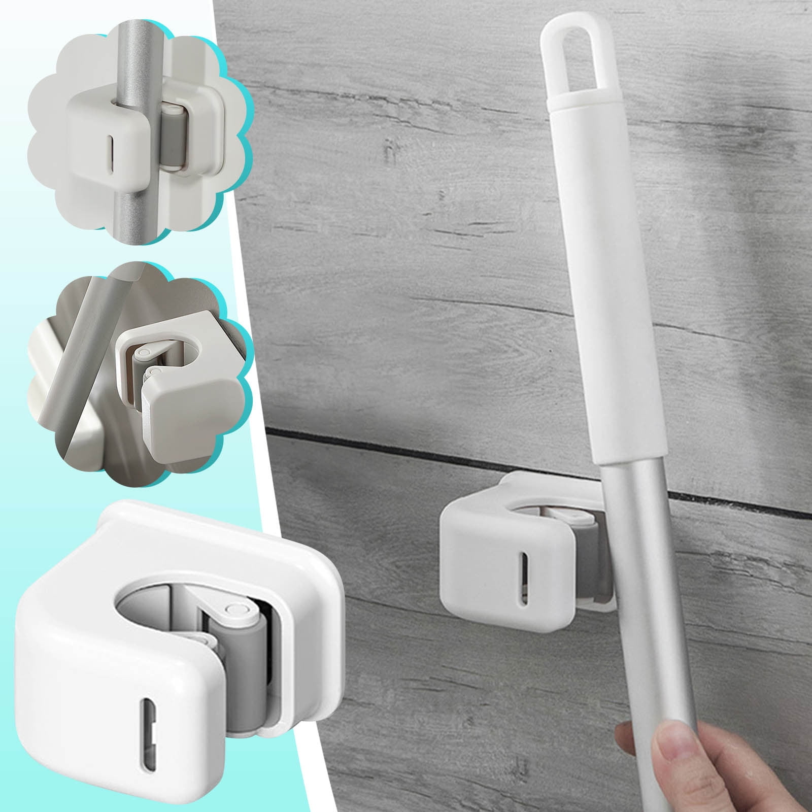 Hxlamzoo Sturdy Wall - Mounted Broom Fixing Rack with Fixed Self ...