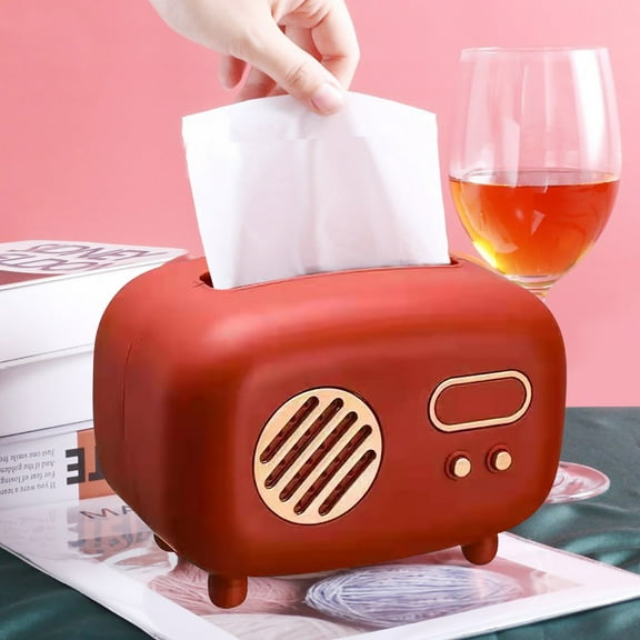 Hxlamzoo Stylish 2-in-1 Home Living Room Radio Tissue Box | Elegant Home Decor with Built-in FM Radio & Tissue Dispenser