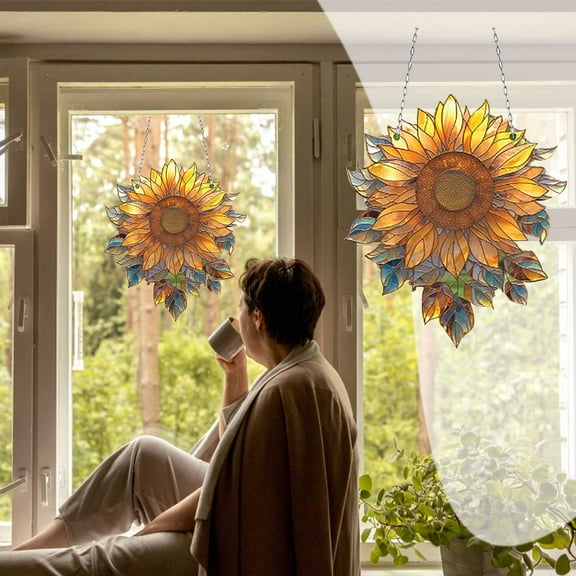 Hxlamzoo Sunflower Metal Flowers Wall Decor Metal Art,Decorations Hanging for Indoor Outdoor Home Bathroom,Kitchen,Dining Room,Bedroom Porch Hallway Or Wall Sculptures/Home Fall Decor