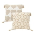 thumbnail image 1 of Hxlamzoo Valentine's Day Pillow Covers 18 x 18 Set of 2, Cozy Heart Embroidered Soft Plush, Valentines Day Decorative Pillow Covers for Sofa Couch Bedroom Living Room (No Inserts Included), 1 of 7