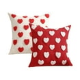 thumbnail image 1 of Hxlamzoo Valentine's Day Pillow Covers 18 x 18 Set of 2, Cozy Heart Embroidered Soft Plush, Valentines Day Decorative Pillow Covers for Sofa Couch Bedroom Living Room (No Inserts Included), 1 of 7