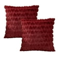 thumbnail image 1 of Hxlamzoo Valentines Day Pillow Covers 18 ×18 Set of 2 Valentines Day Decoration Heart Embroidered Soft Plush Faux Fur Jacquard Throw Pillows Covers Decorative Pillow Covers for Couch, Bed, 1 of 5