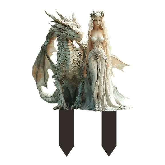 Hxlamzoo Whimsical Female Celestial & Animal Garden Stakes - Durable Outdoor Decoration for Courtyard & Landscape