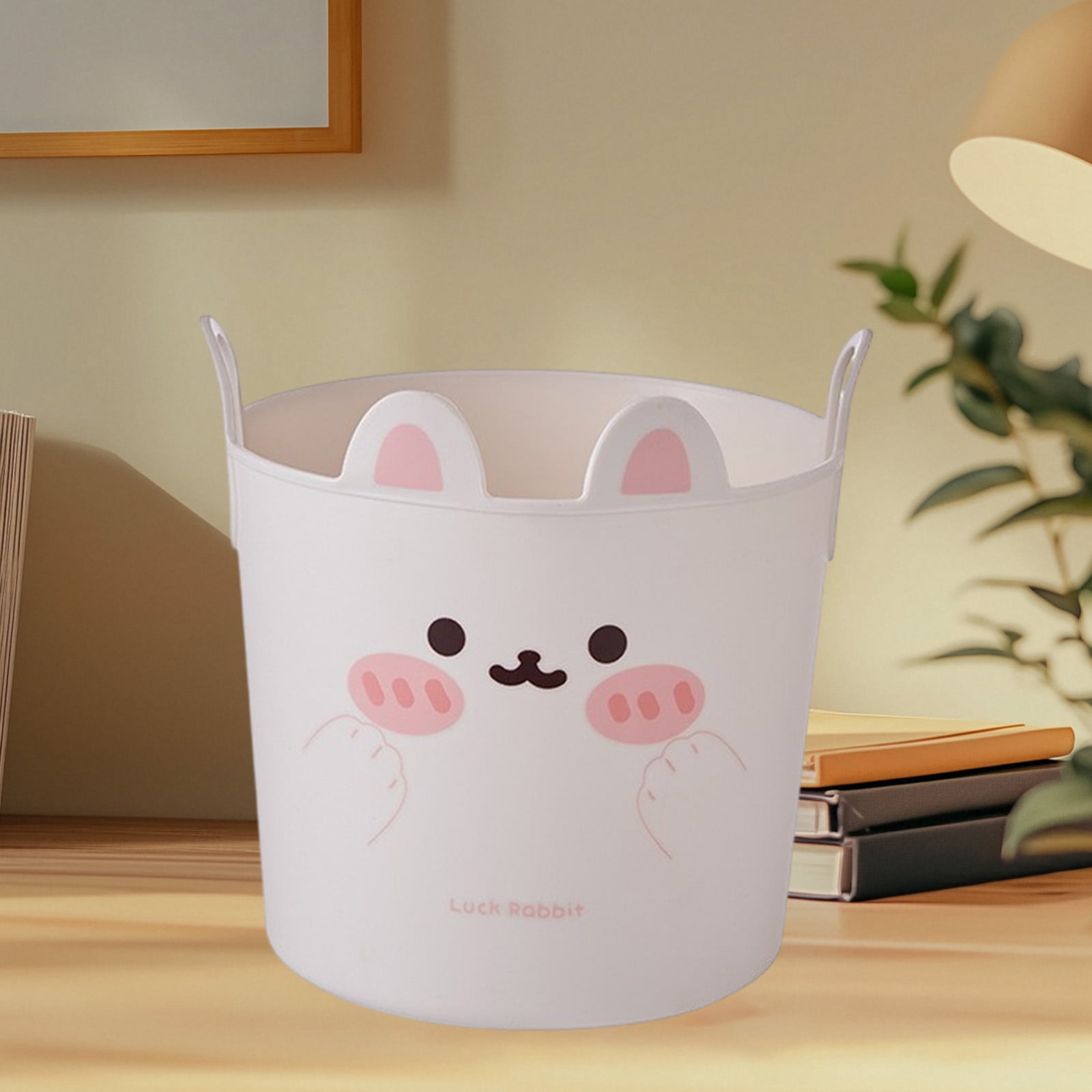 Hxlamzoo White Plastic Jewelry Organizer with Rabbit Handle - Portable ...